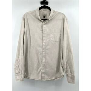 J.Crew Secret Wash Button Down Shirt Men's L Slim FIt Long Sleeve Khaki